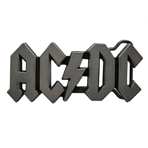 YONE AC DC riem gesp ACDC Logo Rock Band Punk muziek stijl, Grijs, 1,5 inch