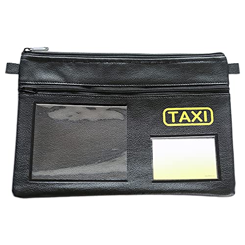 effektivo Taxi tas voor voertuigdocumenten en documenten, portemonnee met diverse vakken en Taxi-logo