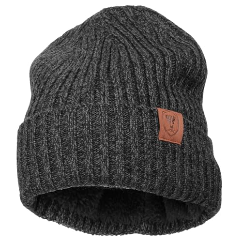 stillwen 1 x Slouch Beanie, dames herenmuts winter, winddichte wintermuts voor mannen en vrouwen, grijs, 34-35