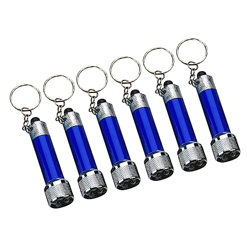 Shffuw Pols Sleutelhanger LED Aluminium Zaklamp Karabijnhaak Accessoires Zaklamp Sleutelhanger Sterk Licht Noodverlichting Zaklamp. Sleutels Case (Blauw, One Size)