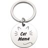 Tecreo Kattenmoeder sleutelhanger voor moeder oma familie verjaardagscadeau voor vrouwen Moederdag cadeau voor kattenliefhebbers, Zilver