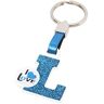 BCCORONA LLA02012 metalen sleutelhanger I LOVE letter L blauw kleur