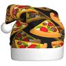 MQGMZ Pizza 3d Print Kerst Hoeden Humoristische Kerstman Hoed Unisex Xmas Hoed Voor Decoratie Nieuwjaar Partijen