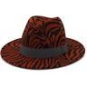 CekoCk Fedora Trilby Vilt Hoeden Mannen Vrouwen Patroon Vilt Fedora Hoeden met Platte Brede Rand Jazz Panama Hoed