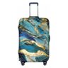 BREAUX Azuriet groenblauw en folie goud olie marmer patroon print bagage beschermingshoes one size, L, geschikt voor bagage van 61-65 cm, Azuriet Teal en folie goud olie marmer patroon, L, Azurite
