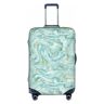 BREAUX Azuriet groenblauw en folie goud olie marmer patroon print bagage beschermingshoes one size, L, geschikt voor bagage van 61-65 cm, Azuriet Teal en folie goud olie marmer patroon, L, Azurite