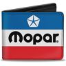 Buckle-Down Heren Bifold Portemonnee Mopar, Mopar, 4 "x 3.5", Mopar Portemonnee, Bifold, Mopar Chrysler Logo Wit Blauw Rood Zwart, Veganistisch Leer