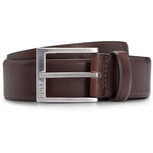 Boss Erron Sz35 herenriem van Italiaans leer met zilverkleurige gesp, Bruin Boss Erron Sz35 herenriem van Italiaans leer met zilverkleurige gesp, Bruin