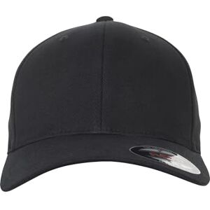 Flexfit Uniseks geborstelde keperpet, zwart, S-M Flexfit Uniseks geborstelde keperpet, zwart, S-M