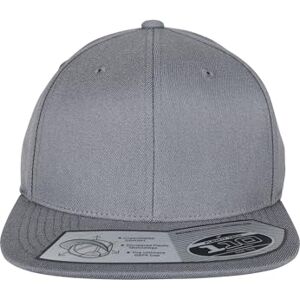 Flexfit 110 Fitted Snapback Unisex Cap voor dames en heren Baseball Cap met platte klep, grijs, One size Flexfit 110 Fitted Snapback Unisex Cap voor dames en heren Baseball Cap met platte klep, grijs, One size