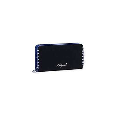 Desigual portemonnee Mone Capsule Tiny Fiona Long Wallet Black zwart Desigual portemonnee Mone Capsule Tiny Fiona Long Wallet Black zwart