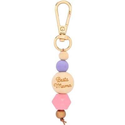 GRUSS & CO 73875 Sleutelhanger met motief Beste Mama Hanger met parels van hout, aangebracht op cadeaukaart, cadeau voor mama, Moederdag, verjaardag, Meerkleurig, Länge 9 cm GRUSS & CO 73875 Sleutelhanger met motief Beste Mama Hanger met parels van hout, aangebracht op cadeaukaart, cadeau voor mama, Moederdag, verjaardag, Meerkleurig, Länge 9 cm