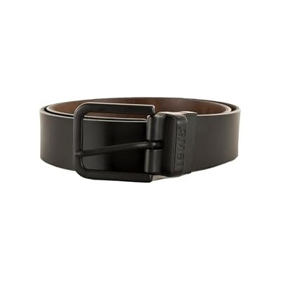 Levi's Omkeerbare Core Metal Riem voor heren, Zwart, 90 Levi's Omkeerbare Core Metal Riem voor heren, Zwart, 90
