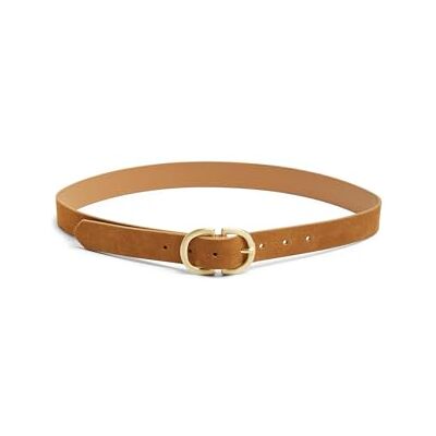 PIECES Pcjuva Suede Jeans Belt Noos Damesriem, Cognac/Detail: w Brushed Gold Buckle, 75 PIECES Pcjuva Suede Jeans Belt Noos Damesriem, Cognac/Detail: w Brushed Gold Buckle, 75