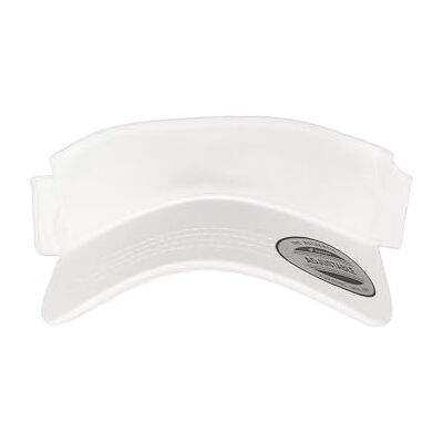 Flexfit Yupoong Gebogen vizier voor dames en heren, uniseks, zonneklep met klittenbandsluiting, wit, One size Flexfit Yupoong Gebogen vizier voor dames en heren, uniseks, zonneklep met klittenbandsluiting, wit, One size