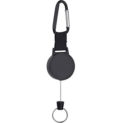 MASIDEF Karabijnhaak, uittrekbaar, 63 cm, met sleutelring, voor sleutels, skipas, badge, accessoires voor honden MASIDEF Karabijnhaak, uittrekbaar, 63 cm, met sleutelring, voor sleutels, skipas, badge, accessoires voor honden
