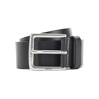 Boss Rummi Sz40 Herenriem van Italiaans leer met metalen gesp in antieke look, ZWART1 Boss Rummi Sz40 Herenriem van Italiaans leer met metalen gesp in antieke look, ZWART1