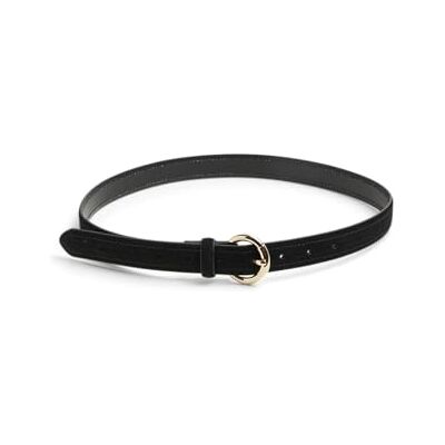 PIECES Pcnalis Suede Jeans Riem, Zwart/Detail: gouden trim, 90 PIECES Pcnalis Suede Jeans Riem, Zwart/Detail: gouden trim, 90