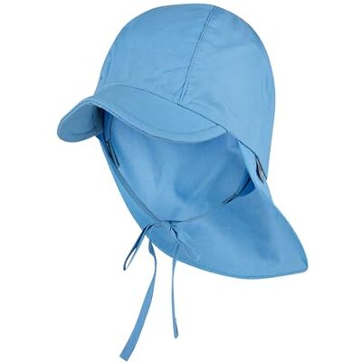 Sterntaler Unisex kinderpet met nekbescherming met bandjes en insteekbare oorkleppen zonnehoed, fluweelblauw, 51 Sterntaler Unisex kinderpet met nekbescherming met bandjes en insteekbare oorkleppen zonnehoed, fluweelblauw, 51