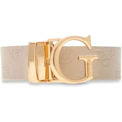 GUESS riem Ella Logo Adjustable And Reversible Pant Belt W95 Bone Logo/Brown Logo crème donkerbruin inkortbaar omkeerbaar GUESS riem Ella Logo Adjustable And Reversible Pant Belt W95 Bone Logo/Brown Logo crème donkerbruin inkortbaar omkeerbaar