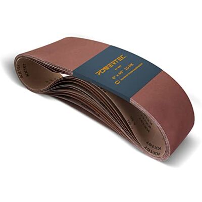 POWERTEC 110530V 6" x 48" 80 Grit A/O Schurende Riemen, 10PK POWERTEC 110530V 6" x 48" 80 Grit A/O Schurende Riemen, 10PK