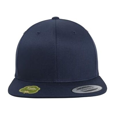 Flexfit Yupoong Unisex Snapback Cap van organisch katoen met rechte klep, biologisch katoen baseballpet, in grootte verstelbaar, eenheidsmaat eenheidsmaat, Donkerblauw, Eén maat Flexfit Yupoong Unisex Snapback Cap van organisch katoen met rechte klep, biologisch katoen baseballpet, in grootte verstelbaar, eenheidsmaat eenheidsmaat, Donkerblauw, Eén maat