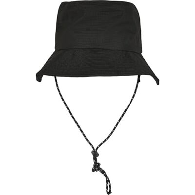 Flexfit Yupoong Unisex Bucket Hat incl. Flexband Technology, afneembaar koord, vissershoed zwart of grijs, maat One Size, zwart, Eén maat Flexfit Yupoong Unisex Bucket Hat incl. Flexband Technology, afneembaar koord, vissershoed zwart of grijs, maat One Size, zwart, Eén maat