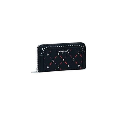Desigual portemonnee Mone Yankee Fiona Long Wallet Black zwart Desigual portemonnee Mone Yankee Fiona Long Wallet Black zwart