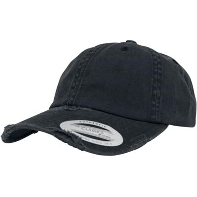Flexfit Unisex Low Profile Destroyed Caps, zwart, One size Flexfit Unisex Low Profile Destroyed Caps, zwart, One size