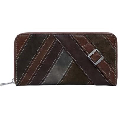 Desigual portemonnee Mone Fibonacci Fiona Long Wallet Dark Caramel bruine Desigual portemonnee Mone Fibonacci Fiona Long Wallet Dark Caramel bruine