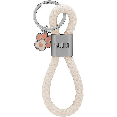 GRUSS & CO Sleutelhanger loop motief vrouw hanger bestaande uit een gevlochten lus, met motiefdruk vrouwtje, met poot charm 48370, Meerkleurig, 12 cm, Motief "Vrouwtje GRUSS & CO Sleutelhanger loop motief vrouw hanger bestaande uit een gevlochten lus, met motiefdruk vrouwtje, met poot charm 48370, Meerkleurig, 12 cm, Motief "Vrouwtje