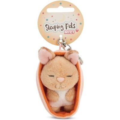 NICI 61604 Sleutelhanger "Sleeping Pets" haas, 8 cm, in mandje, bruin, trouwe metgezel voor rugzak of tas, sleutelhouder voor klein en groot NICI 61604 Sleutelhanger "Sleeping Pets" haas, 8 cm, in mandje, bruin, trouwe metgezel voor rugzak of tas, sleutelhouder voor klein en groot