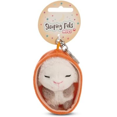 NICI 61611 Sleutelhanger "Sleeping Pets" lam, 8 cm, in mandje, wit, trouwe metgezel voor rugzak of tas, sleutelhouder voor klein en groot NICI 61611 Sleutelhanger "Sleeping Pets" lam, 8 cm, in mandje, wit, trouwe metgezel voor rugzak of tas, sleutelhouder voor klein en groot