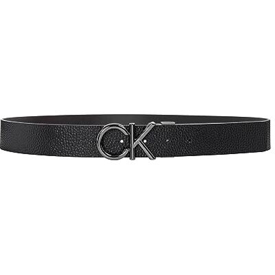 Calvin Heren Riem Warmte PB 1.55" Leer, Zwart (Ck Black Pebble/Donkerbruin Smooth), 110 Calvin Heren Riem Warmte PB 1.55" Leer, Zwart (Ck Black Pebble/Donkerbruin Smooth), 110