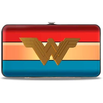 Buckle-Down Portemonnee Scharnier Portemonnee Wonder Woman 2017 Icon/Stripe Rood/Gouden/Blauw dames meisjes Buckle-Down Portemonnee Scharnier Portemonnee Wonder Woman 2017 Icon/Stripe Rood/Gouden/Blauw dames meisjes