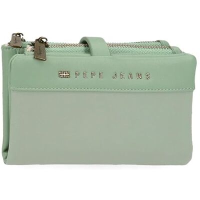 Pepe Jeans Morgan Portemonnee met muntvak, groen, 14,5 x 9 x 2 cm, polyester met details van kunstleer van Joumma Bags, één maat Pepe Jeans Morgan Portemonnee met muntvak, groen, 14,5 x 9 x 2 cm, polyester met details van kunstleer van Joumma Bags, één maat
