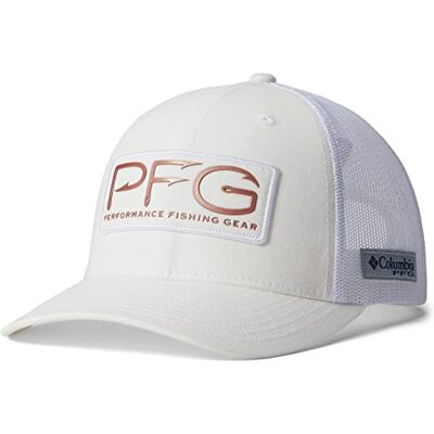 Columbia Dames PFG Mesh Ball Cap wit Een maat Columbia Dames PFG Mesh Ball Cap wit Een maat