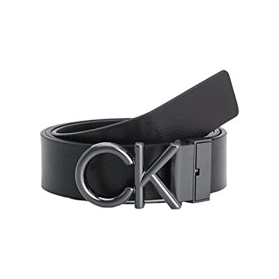 Calvin Heren Ck metalen gesp 3,5 cm lederen riem, Zwart (Ck Zwart/Dk Bruin), 115 Calvin Heren Ck metalen gesp 3,5 cm lederen riem, Zwart (Ck Zwart/Dk Bruin), 115