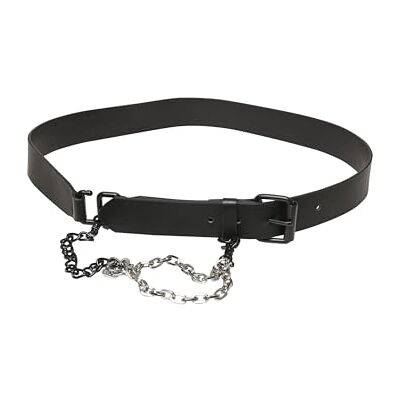 Urban Classics Unisex imitatie leren riem met metalen kettingriem, zwart, S/M Urban Classics Unisex imitatie leren riem met metalen kettingriem, zwart, S/M