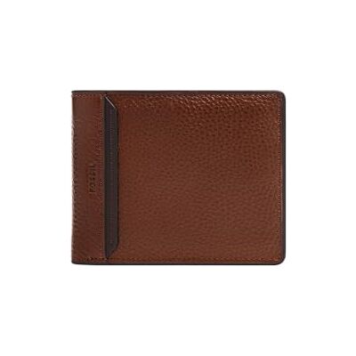 Fossil Heren Huntington Bi-Fold Portemonnee, Bruin, bruin, Small Fossil Heren Huntington Bi-Fold Portemonnee, Bruin, bruin, Small