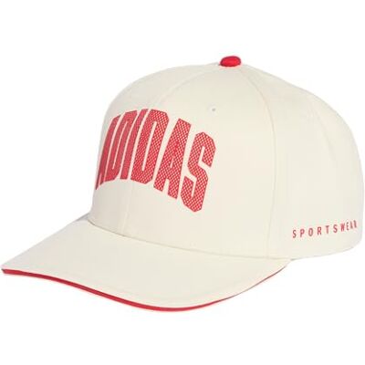 adidas Unisex adulto Stadium Trucker Hat, off white/pure ruby, S-M adidas Unisex adulto Stadium Trucker Hat, off white/pure ruby, S-M
