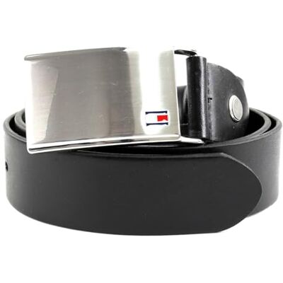 Tommy Hilfiger Heren riem TH Plaque Belt 3.5 Adj leren riem, zwart (black), 80, zwart (zwart), 80 Tommy Hilfiger Heren riem TH Plaque Belt 3.5 Adj leren riem, zwart (black), 80, zwart (zwart), 80