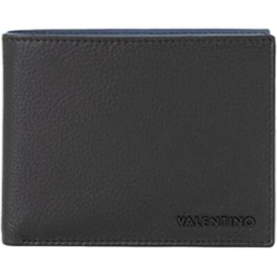 Valentino Leren portemonnee History Wallet Nero/Blu zwart Valentino Leren portemonnee History Wallet Nero/Blu zwart
