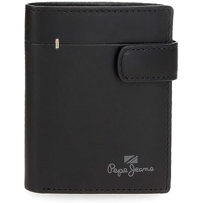 Pepe Jeans Staple verticale portemonnee met kliksluiting, zwart, 8,5 x 10,5 x 1 cm leer, Zwart, Eén maat, Verticale portemonnee met kliksluiting Pepe Jeans Staple verticale portemonnee met kliksluiting, zwart, 8,5 x 10,5 x 1 cm leer, Zwart, Eén maat, Verticale portemonnee met kliksluiting