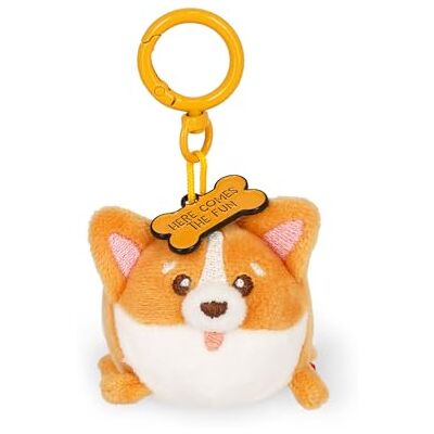 Legami Super Soft! Corgi-sleutelhanger, pluche sleutelhanger, hanger met gegraveerde boodschap en karabijnhaak van zink, 7 x 11 cm, Oranje, S Legami Super Soft! Corgi-sleutelhanger, pluche sleutelhanger, hanger met gegraveerde boodschap en karabijnhaak van zink, 7 x 11 cm, Oranje, S