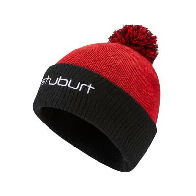 Stuburt Heren Haze gebreide rolzoom golf bobble beanie hoed, Rode Marl, One Size Stuburt Heren Haze gebreide rolzoom golf bobble beanie hoed, Rode Marl, One Size