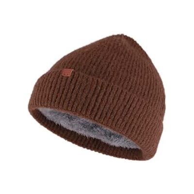 Bickley & Mitchell BICKLEY + MITCHELL Dames Soft Rib Lined Beanie Hat, bruin, Eén maat Bickley & Mitchell BICKLEY + MITCHELL Dames Soft Rib Lined Beanie Hat, bruin, Eén maat