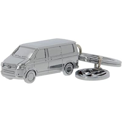 BRISA VW Collection Volkswagen 3D metalen sleutelhangerring sleutelbos accessoire keyholder in T5/T6 Bulli Bus design (antiek-zilverlook) BRISA VW Collection Volkswagen 3D metalen sleutelhangerring sleutelbos accessoire keyholder in T5/T6 Bulli Bus design (antiek-zilverlook)