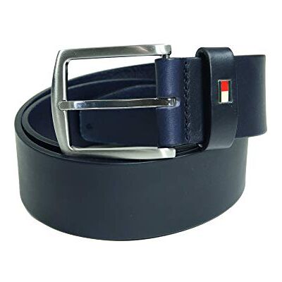 Tommy Hilfiger New Denton Belt 4.0 Herenriem van leer, blauw (midnight), 80 Tommy Hilfiger New Denton Belt 4.0 Herenriem van leer, blauw (midnight), 80