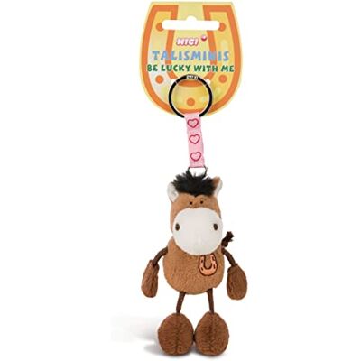 NICI Sleutelhanger Talisminis paard 7cm bruin Knuffeldierhanger met sleutelhanger voor sleutelkoord, sleutelring en sleutelhouder geluksbrenger zakje bedel met boodschap NICI Sleutelhanger Talisminis paard 7cm bruin Knuffeldierhanger met sleutelhanger voor sleutelkoord, sleutelring en sleutelhouder geluksbrenger zakje bedel met boodschap